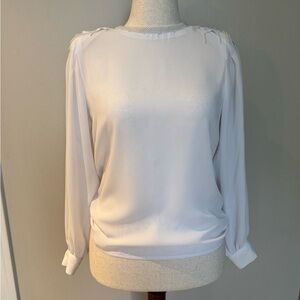 Elegant White Blouse with Embroidered Details